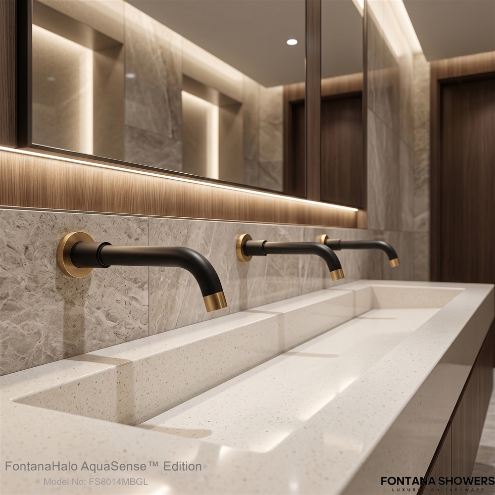 Infrared sensor detection geometry interacting with commercial sink design
