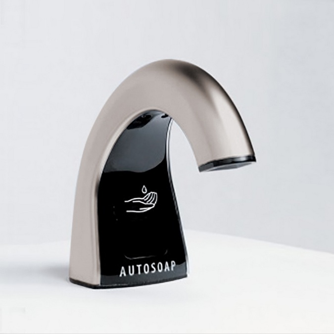 Cancun Deck Mount Commercial Automatic Brushed Nickel Soap Dispenser BS1000BN